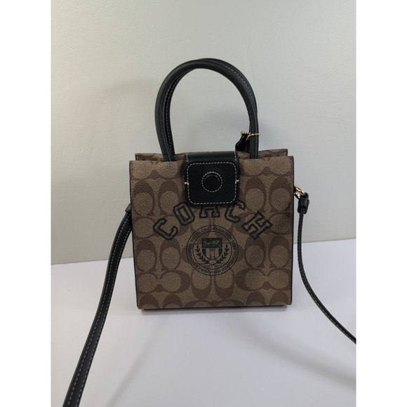 Coach Mini Cally Crossbody In Signature Canvas With Varsity Motif - Picture 1 of 8